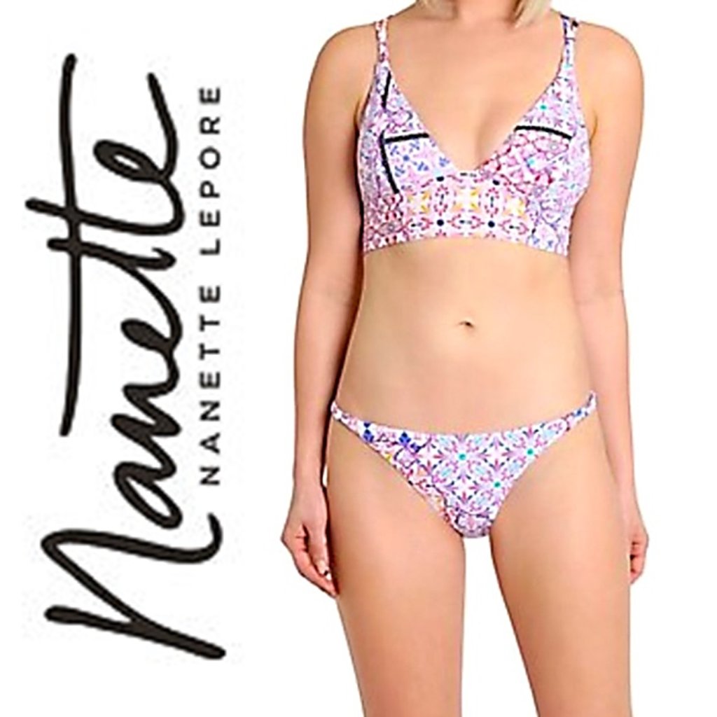 Nwt Printed Patchwork Bikini